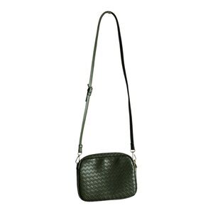 LS Woven Crossbody Bag Shell coating Zip closure polyester lining pocket 6”x9”